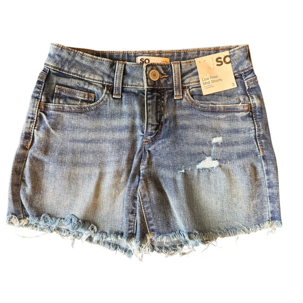 NEW SO Juniors Distressed Cut off Shorts sz 3 - 26" Waist